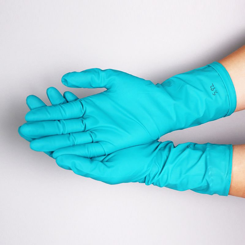 12-Inch Green Nitrile Gloves 4 Mil Powder-Free Latex-Free For Electronics Assembly